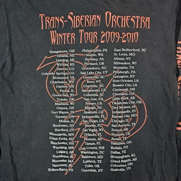 Trans Siberian Orchestra Tshirt Small Night Castle Tour 2009 Music Classical Y2K - Picture 9 of 12
